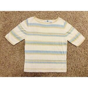 Paul Harris Design PHD Pastel Striped Silk Cotton Knit Top – Women’s Medium